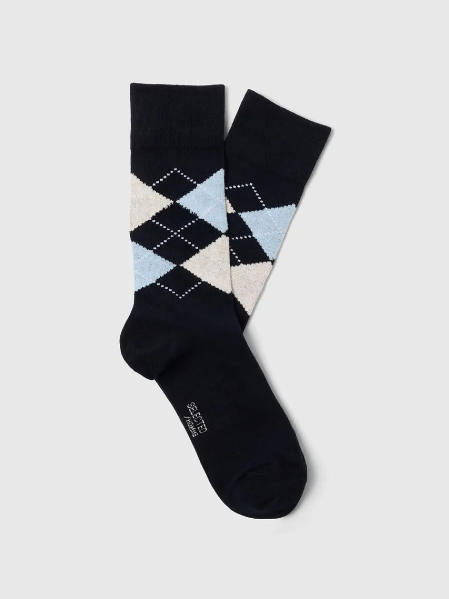 argyle_strumpor_1.webp SELECTED ARGYLE STRUMPOR Blue New