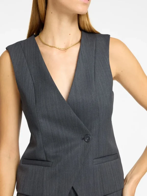 SELECTED ASYMMETRISK VÄST Grey Discount