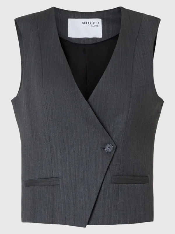 SELECTED ASYMMETRISK VÄST Grey Discount