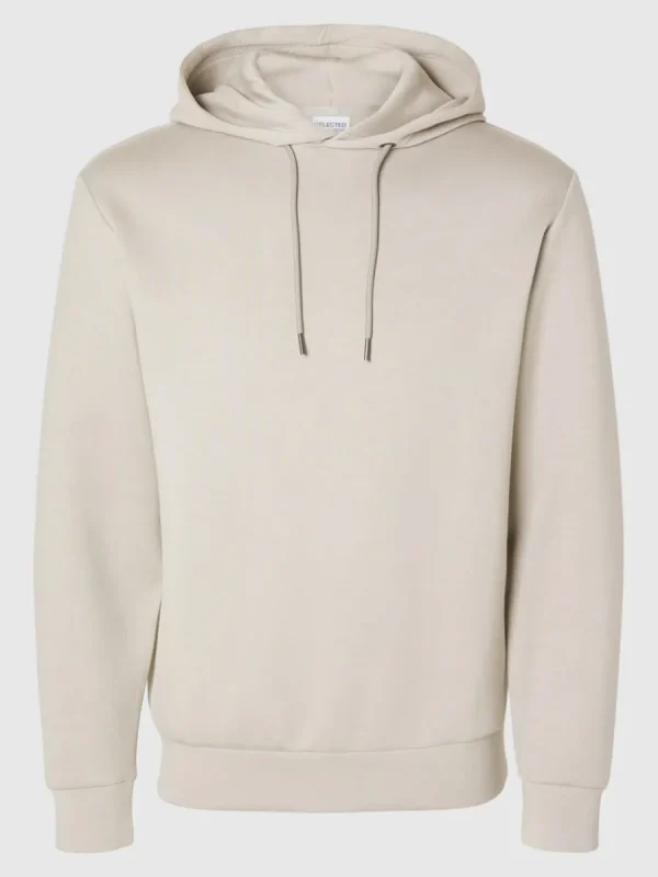 SELECTED AVSLAPPNAD HOODIE Beige Flash Sale