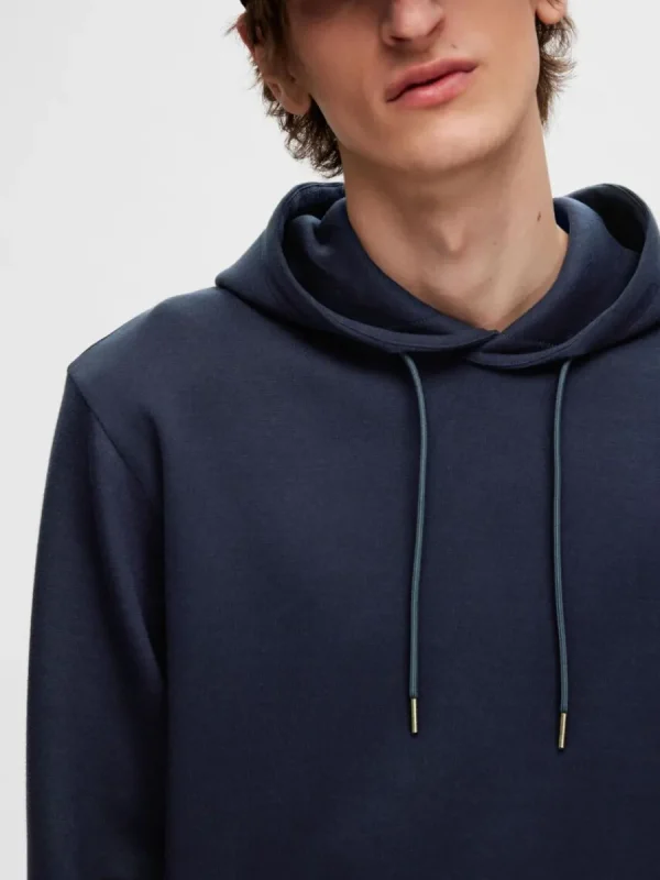 SELECTED AVSLAPPNAD HOODIE Blue Sale