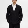 SELECTED AVSLAPPNAD PASSFORM DUBBELKNÄPPT KAVAJ Black Flash Sale