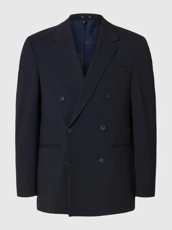 SELECTED AVSLAPPNAD PASSFORM DUBBELKNÄPPT KAVAJ Blue Shop