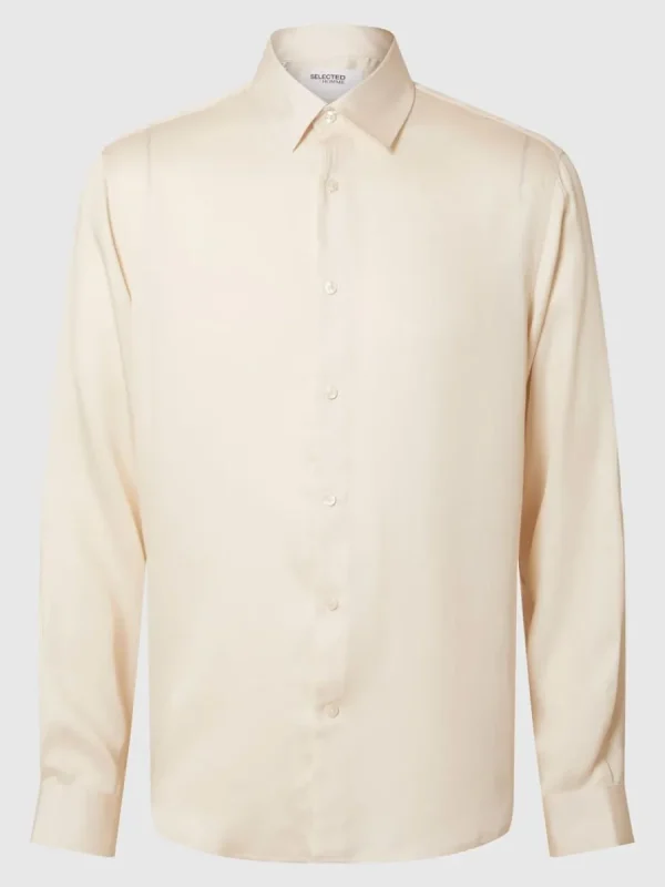 SELECTED AVSLAPPNAD PASSFORM SATINSKJORTA Beige Online