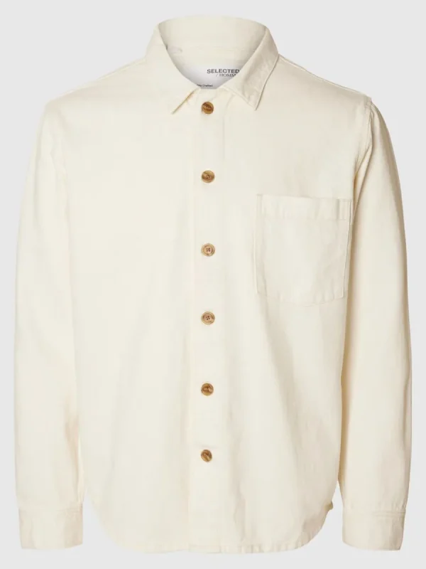 SELECTED AVSLAPPNAD PASSFORM SKJORTA Beige Cheap