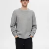 SELECTED AVSLAPPNAD PASSFORM STICKAD TRÖJA Grey Best