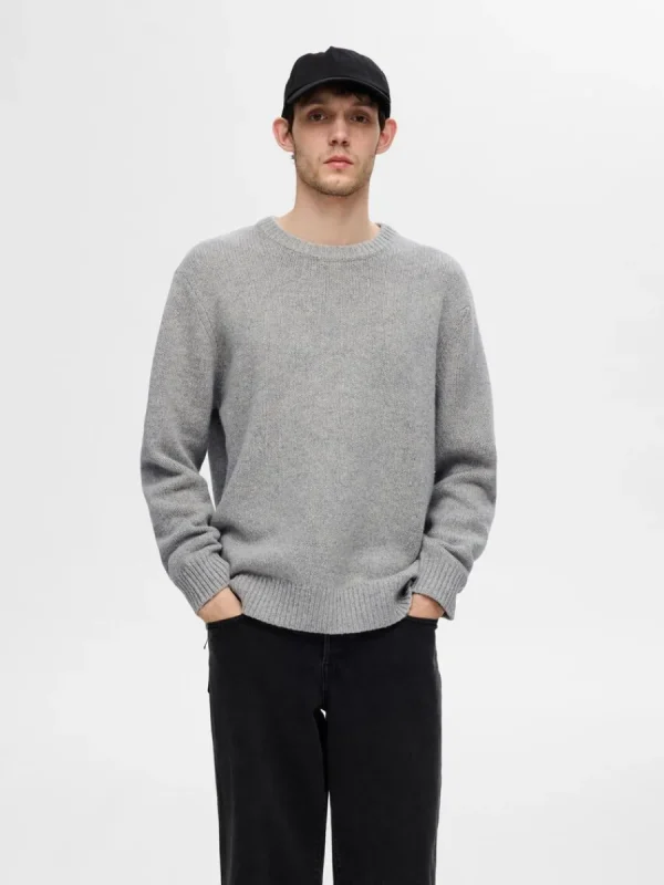 SELECTED AVSLAPPNAD PASSFORM STICKAD TRÖJA Grey Best