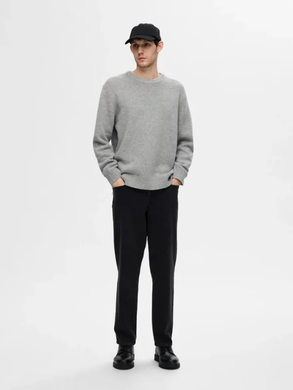 SELECTED AVSLAPPNAD PASSFORM STICKAD TRÖJA Grey Best