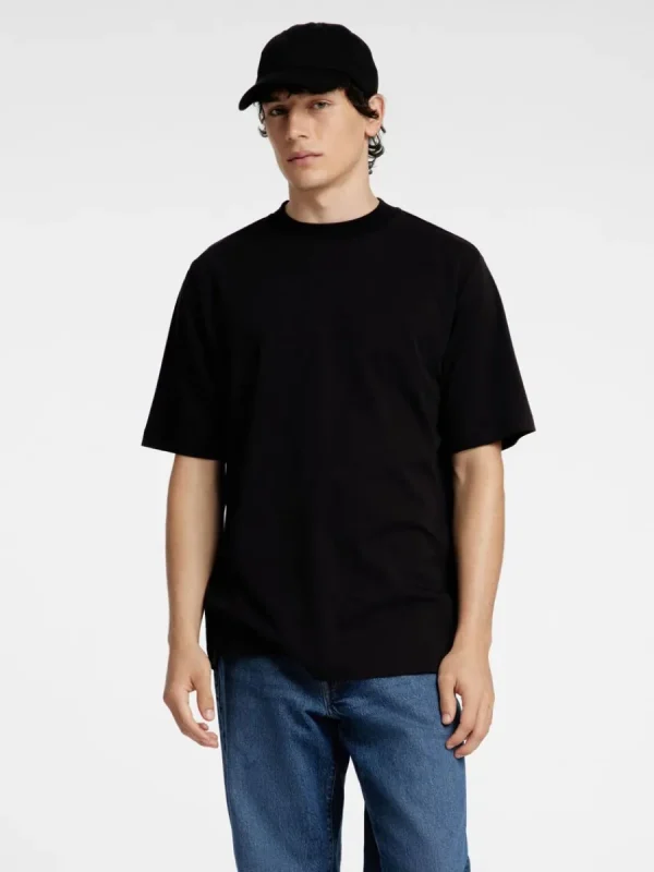SELECTED AVSLAPPNAD PASSFORM T-SHIRT Black Sale