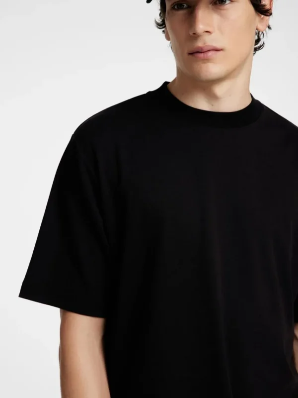 SELECTED AVSLAPPNAD PASSFORM T-SHIRT Black Sale