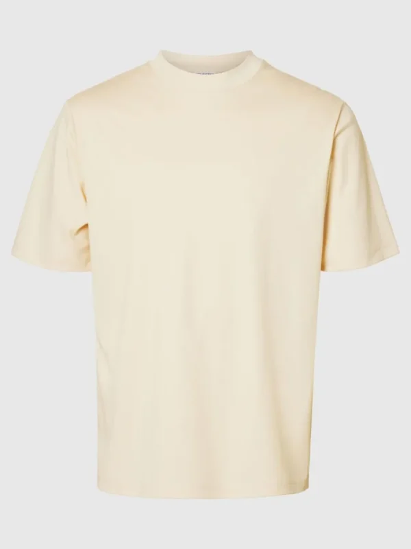 SELECTED AVSLAPPNAD PASSFORM T-SHIRT Beige Best Sale