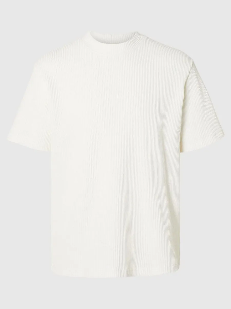 avslappnad_passform_vffla_5-2.webp SELECTED AVSLAPPNAD PASSFORM VÅFFLAD T-SHIRT White Clearance