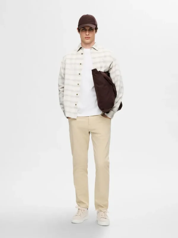 SELECTED AVSLAPPNAD RUTIG SKJORTA Beige Shop