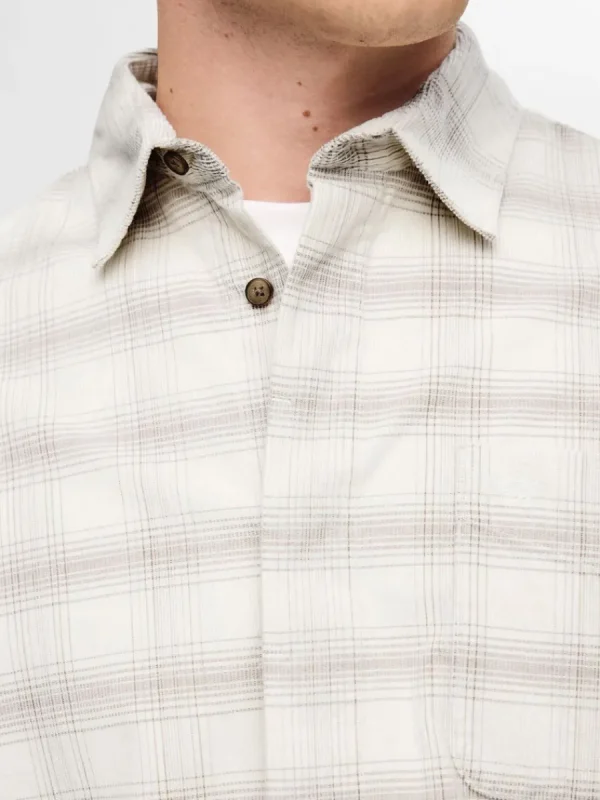 SELECTED AVSLAPPNAD RUTIG SKJORTA Beige Shop