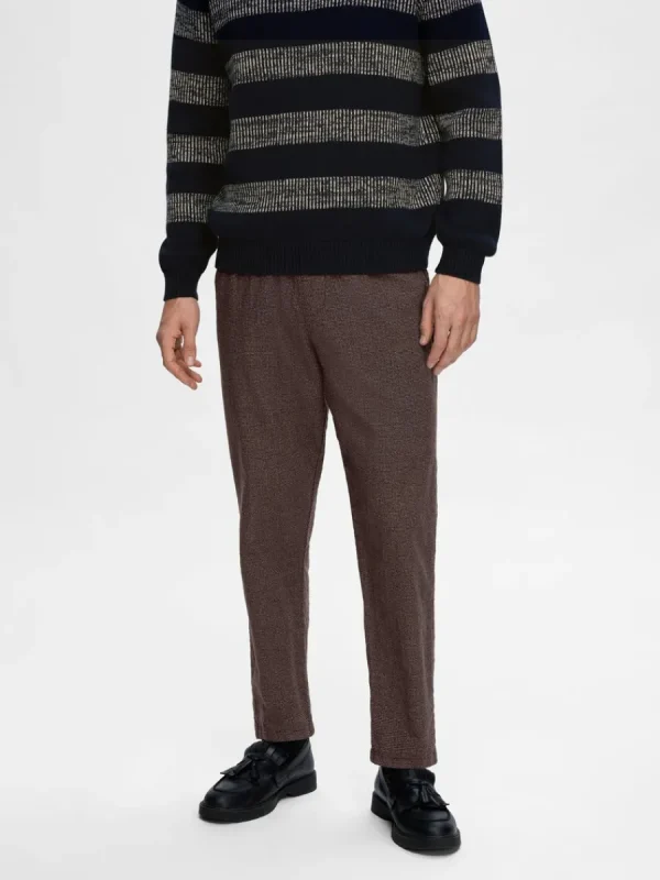 SELECTED AVSMALNANDE MED DRAGSNODD BYXOR Brown New