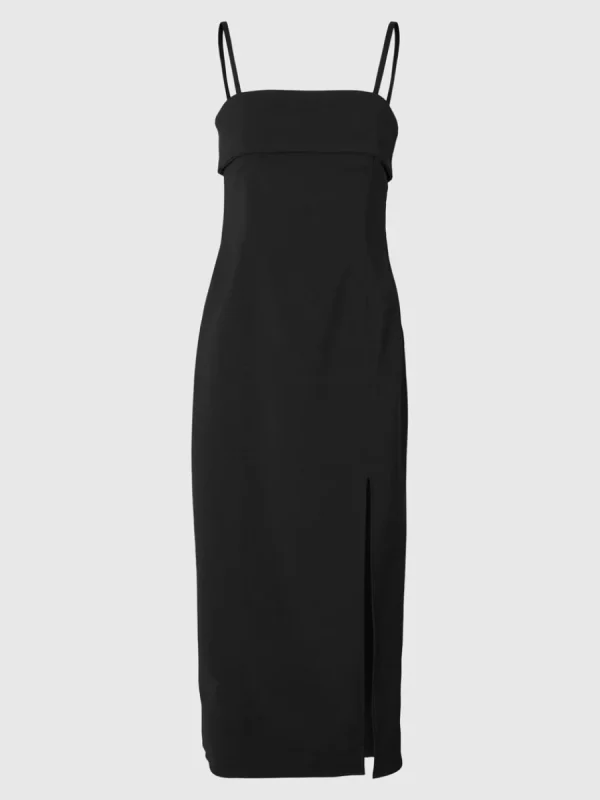 SELECTED AXELBANDSLÖS MIDIKLÄNNING Black Sale