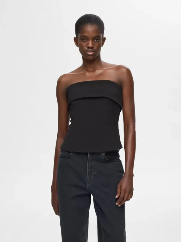 SELECTED AXELBANDSLÖS TOPP Black Best Sale