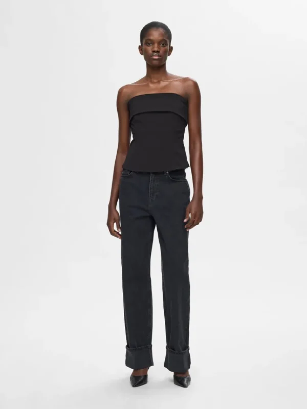 SELECTED AXELBANDSLÖS TOPP Black Best Sale