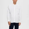 SELECTED BANDPRYDD KRAGE SKJORTA White Online