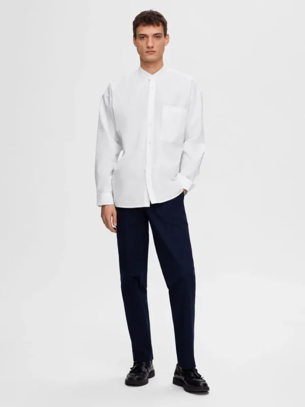 SELECTED BANDPRYDD KRAGE SKJORTA White Online