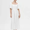SELECTED BARAXLAD MAXIKLÄNNING White Discount