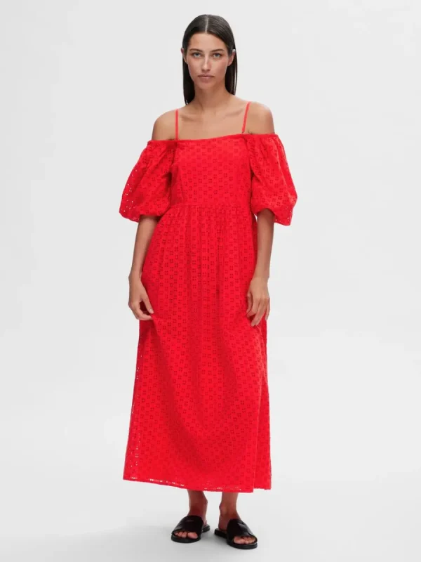 SELECTED BARAXLAD MAXIKLÄNNING Red Online