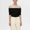 SELECTED BARAXLAD STICKAD TOPP Black New