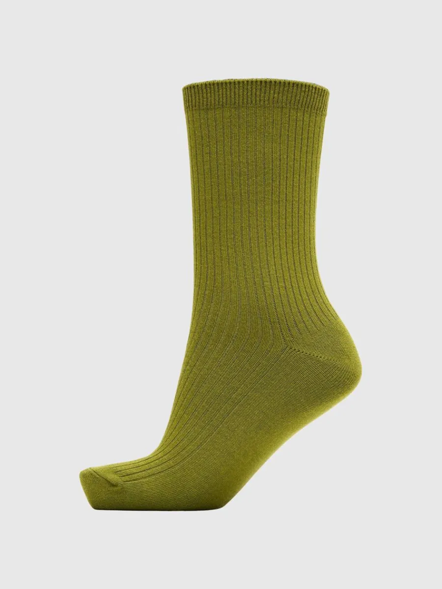 bas_ribbad_strumpor_0-1.webp SELECTED BAS RIBBAD STRUMPOR Green Fashion