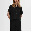 SELECTED BESKURNA KORTÄRMAD SKJORTA Black Shop