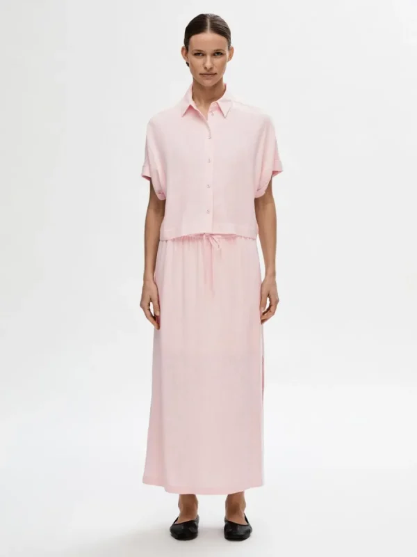 SELECTED BESKURNA KORTÄRMAD SKJORTA Pink Hot