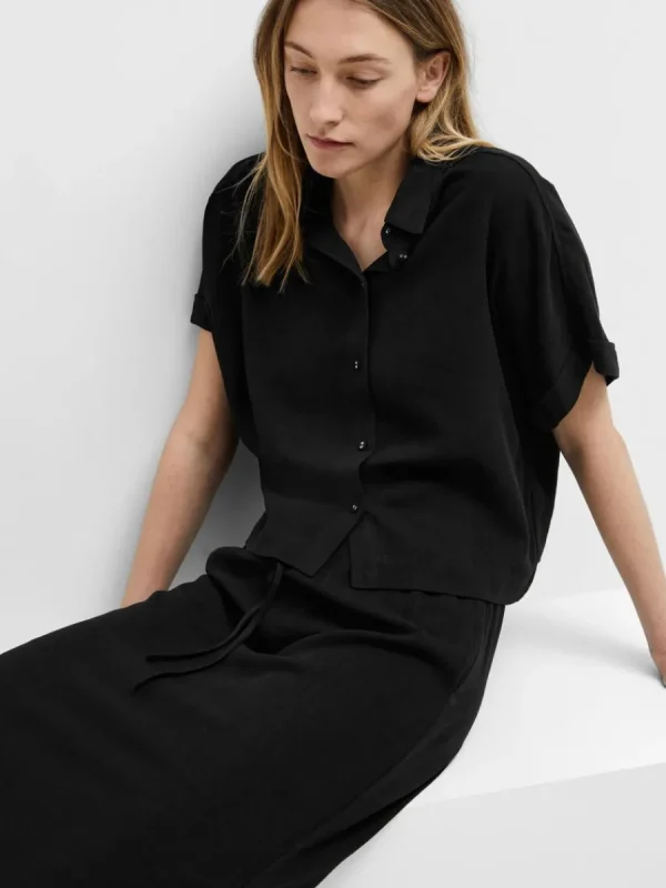 SELECTED BESKURNA KORTÄRMAD SKJORTA Black Shop