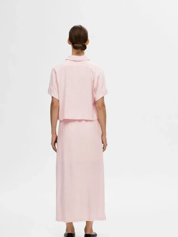 SELECTED BESKURNA KORTÄRMAD SKJORTA Pink Hot