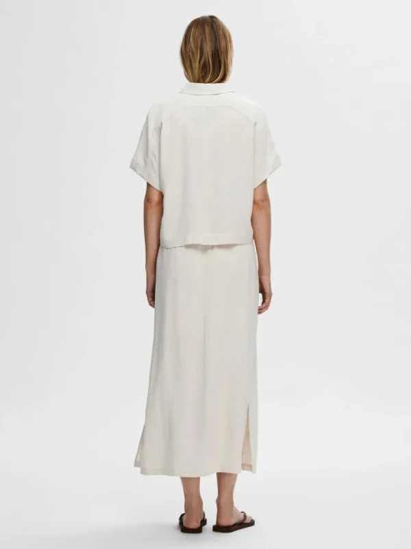 SELECTED BESKURNA KORTÄRMAD SKJORTA Beige Hot