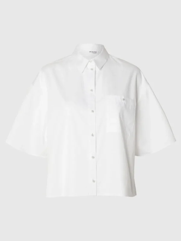 SELECTED BESKURNA KORTÄRMAD SKJORTA White Flash Sale