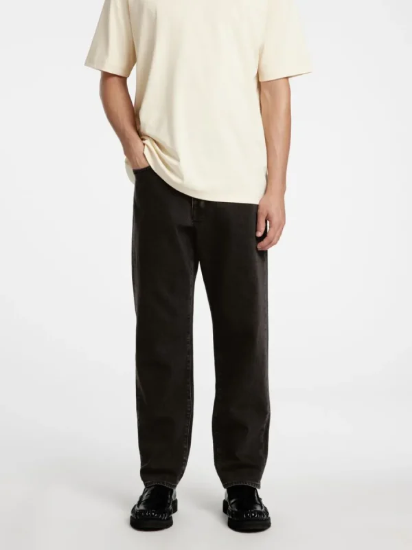 SELECTED 190 AVSMALNANDE JEANS MED NORMAL PASSFORM Black Cheap