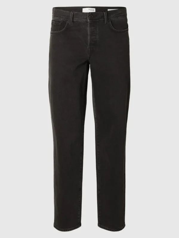 SELECTED 190 AVSMALNANDE JEANS MED NORMAL PASSFORM Black Cheap