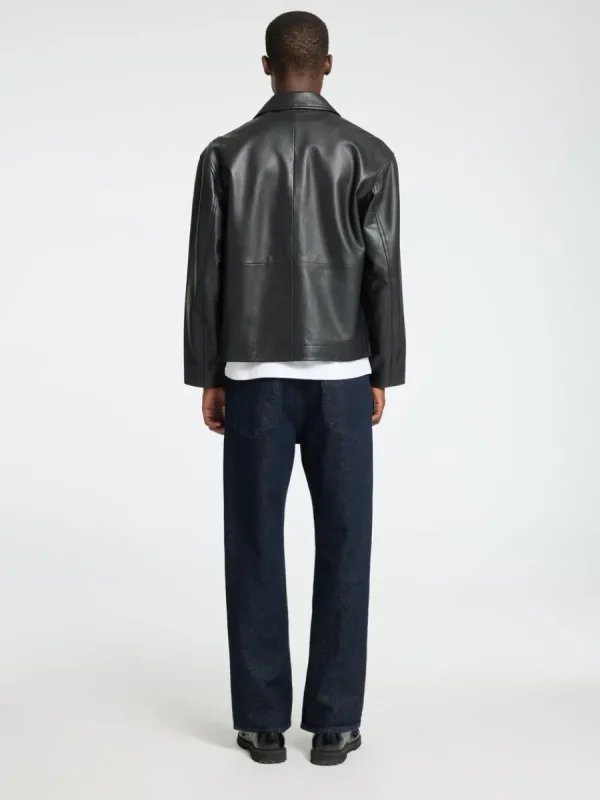 SELECTED BLIXTLÅS LÄDERJACKA Black Clearance