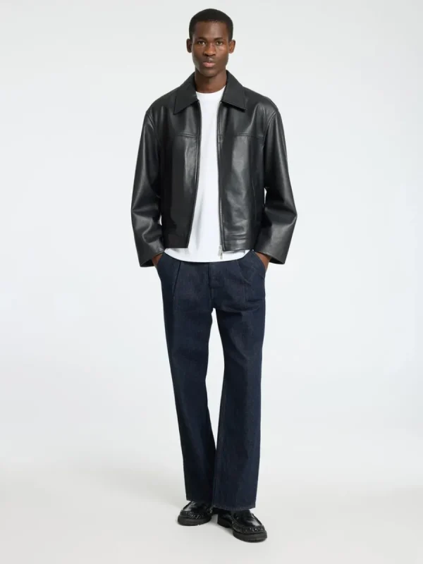 SELECTED BLIXTLÅS LÄDERJACKA Black Clearance