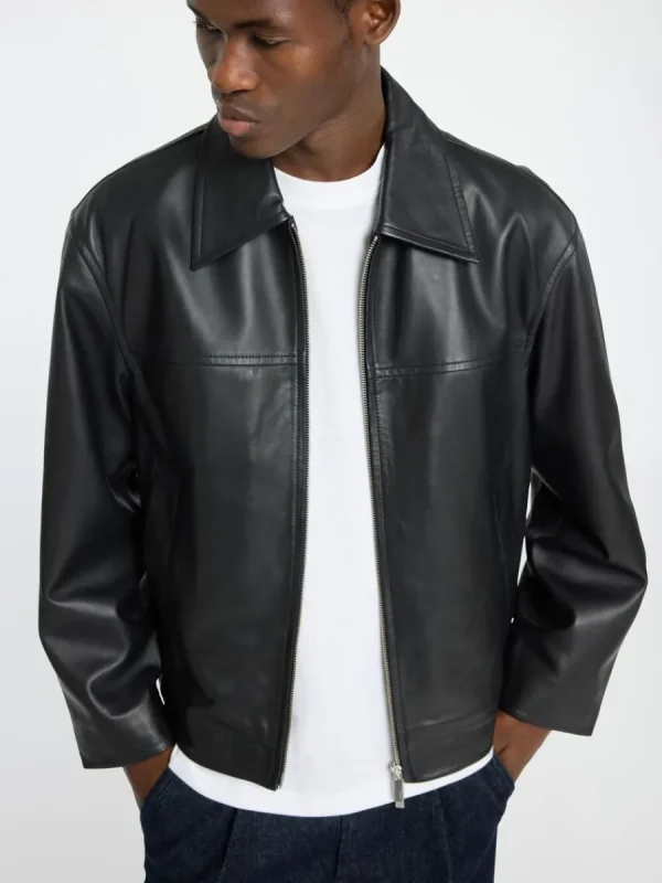SELECTED BLIXTLÅS LÄDERJACKA Black Clearance