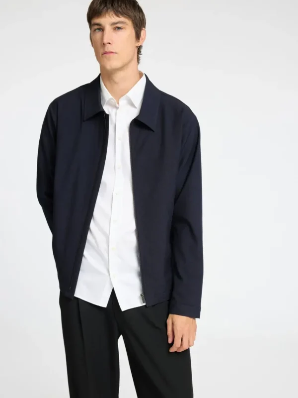SELECTED BLIXTLÅSFÖRSEDD JACKA Blue Shop