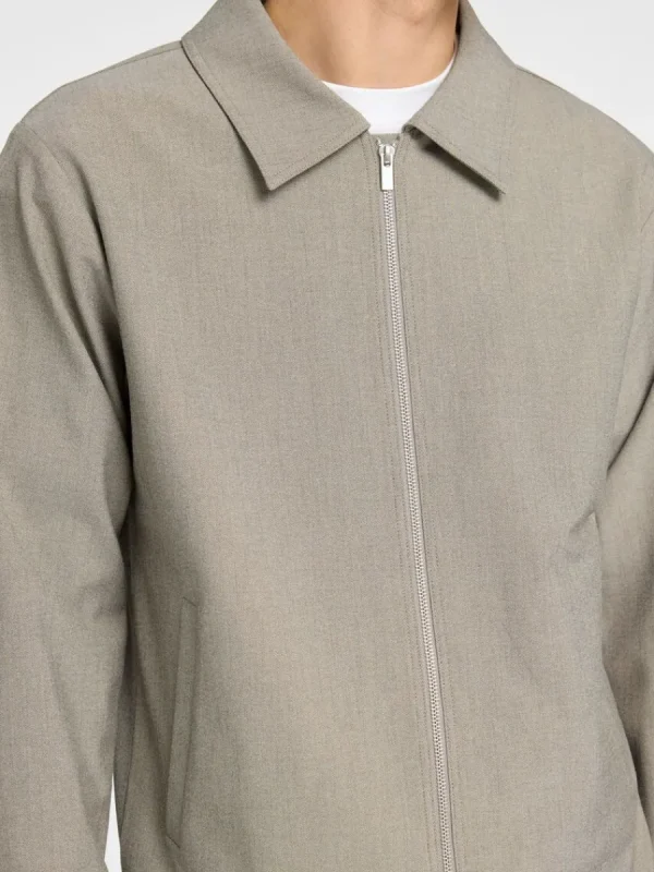 SELECTED BLIXTLÅSFÖRSEDD JACKA Beige Clearance