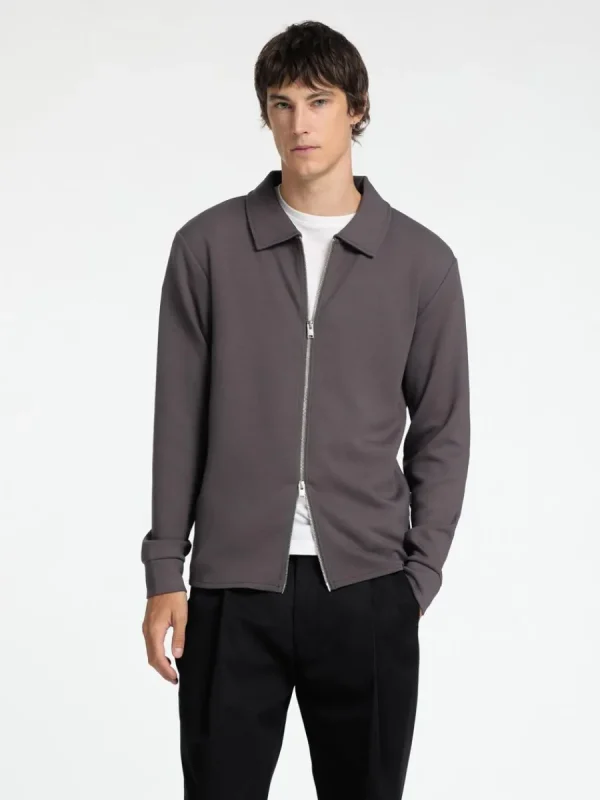 SELECTED BLIXTLÅSFÖRSEDD KOFTA Grey Clearance