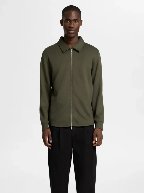 SELECTED BLIXTLÅSFÖRSEDD KOFTA Green Sale