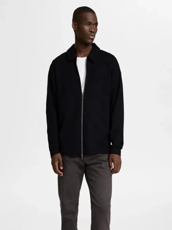 SELECTED BLIXTLÅSFÖRSEDD KOFTA Black Best