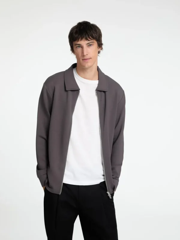 SELECTED BLIXTLÅSFÖRSEDD KOFTA Grey Clearance