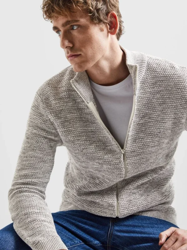 SELECTED BLIXTLÅSFÖRSEDD KOFTA Grey Flash Sale
