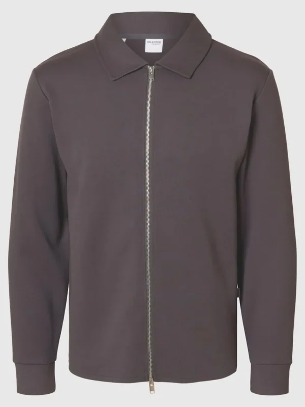 SELECTED BLIXTLÅSFÖRSEDD KOFTA Grey Clearance