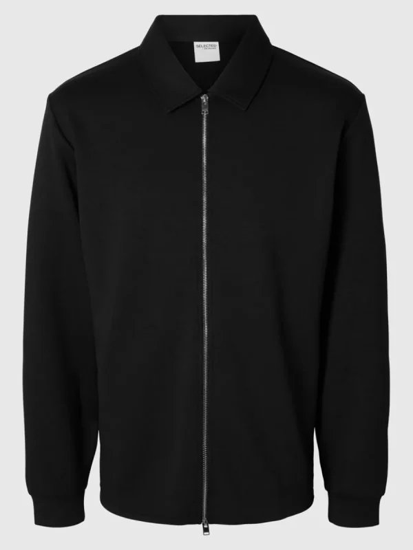 SELECTED BLIXTLÅSFÖRSEDD KOFTA Black Best