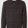 SELECTED BLIXTLÅSFÖRSEDD KORT JACKA Grey Cheap