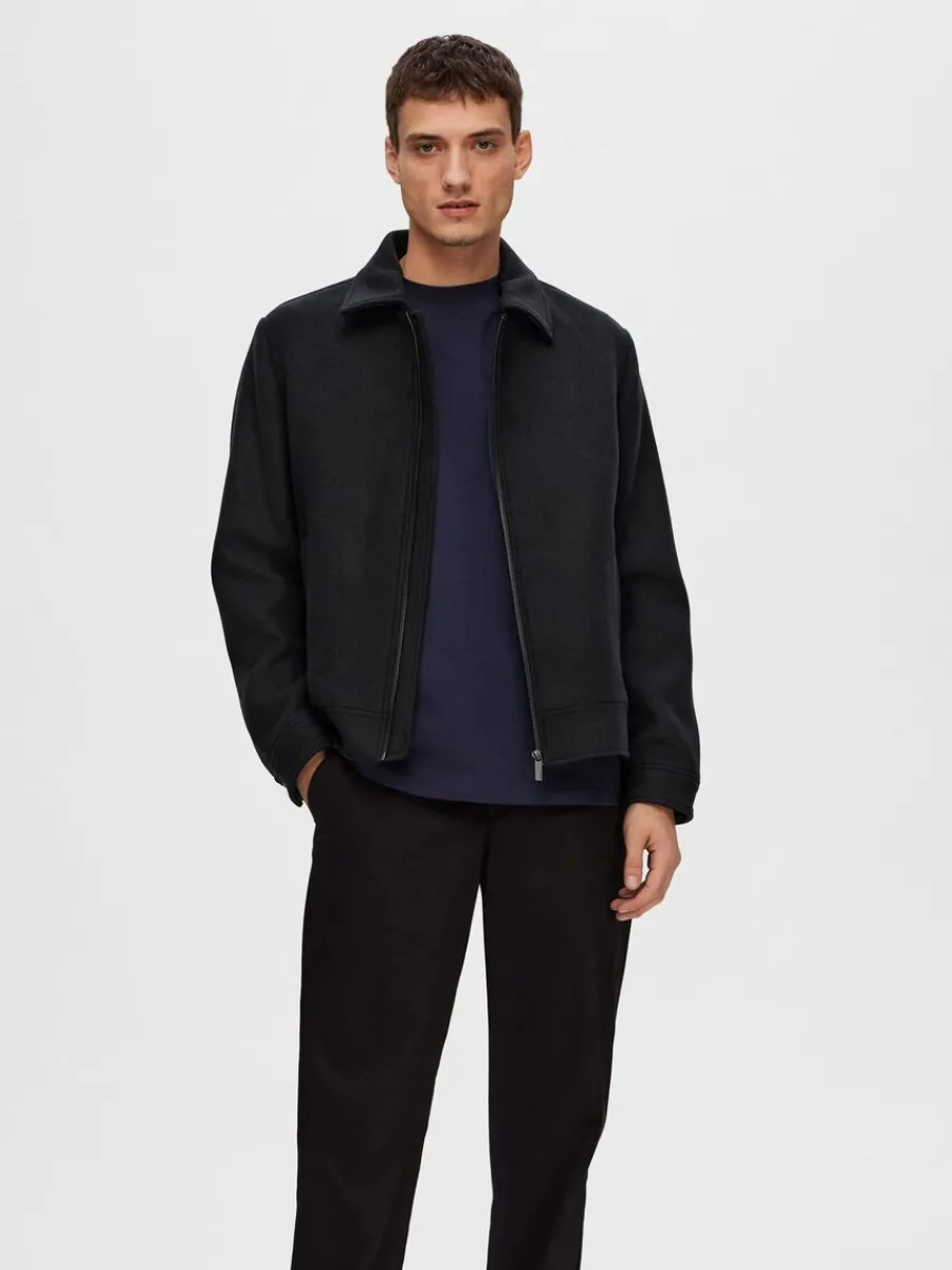 blixtlsfrsedd_kort_jacka_0.webp SELECTED BLIXTLÅSFÖRSEDD KORT JACKA Black Outlet